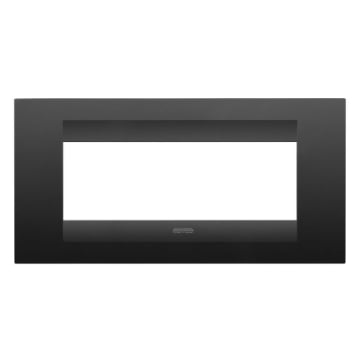 Rama decorativa Gewiss Chorus Monochrome Geo Negru Satinat 6 module GW16406VN