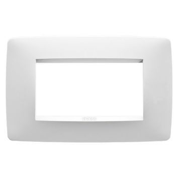 Rama decorativa Gewiss Chorus Monochrome One Alb Satinat 4 module GW16104VW