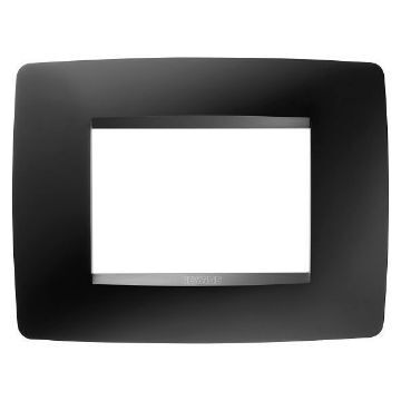 Rama decorativa Gewiss Chorus Monochrome One Negru Satinat 3 module GW16103VN