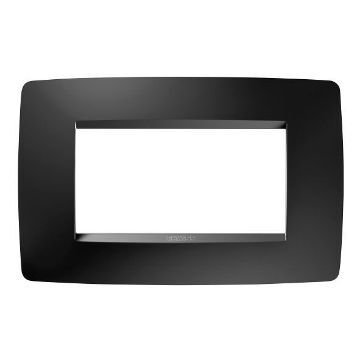 Rama decorativa Gewiss Chorus Monochrome One Negru Satinat 4 module GW16104VN