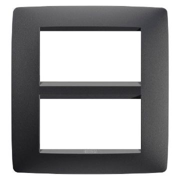 Rama decorativa Gewiss Chorus Monochrome One Negru Satinat 8 module GW16108VN