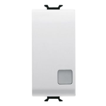 Intrerupator LED Gewiss Chorus Monochrome 1 modul Alb Satinat 1P-16AX GW15003
