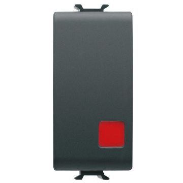 Buton revenire Gewiss Chorus Monochrome 1 modul Negru 1P NI+ND-16A stop GW12138