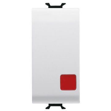 Buton revenire Gewiss Chorus Monochrome 1 modul Alb Satinat 1P NI+ND-16A stop GW15138