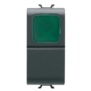 Buton revenire verde Gewiss Chorus Monochrome 1 modul Negru 1P NO-16A GW12142