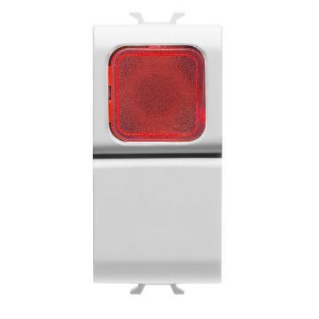 Buton revenire rosu Gewiss Chorus Monochrome 1 modul Alb Satinat 1P NO-16A GW15143