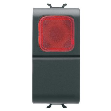 Buton revenire rosu Gewiss Chorus Monochrome 1 modul Negru 1P NO-16A GW12143
