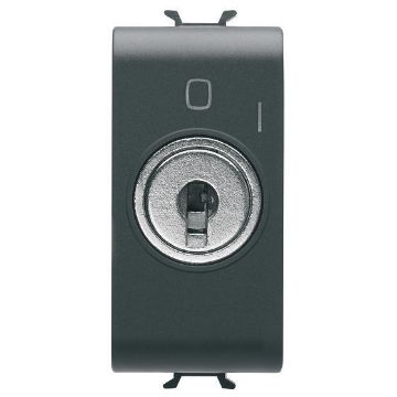Buton revenire Gewiss Chorus Monochrome cheie 1 modul Negru 2P NO-10A GW12145