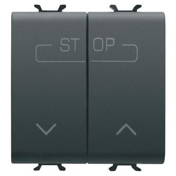 Buton dublu Gewiss Chorus Monochrome 2 module Negru 1P-16AX GW12160F