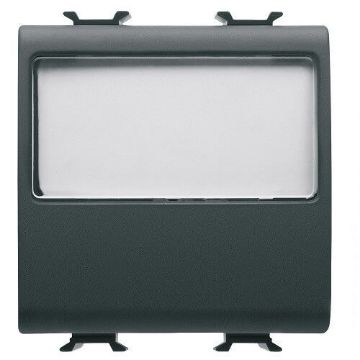Buton LED eticheta Gewiss Chorus Monochrome 2 module Negru 1P ND 10A GW12191