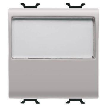 Buton LED eticheta Gewiss Chorus Monochrome 2 module Bej 1P ND 10A GW13191