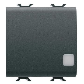 Buton LED revenire Gewiss Chorus Monochrome 2 module Negru 1P-16AX GW12173F