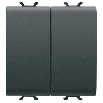 Intrerupator dublu Gewiss Chorus Monochrome 2 module Negru 1P-16AX GW12078F