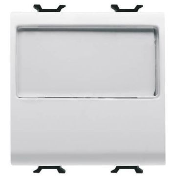 Buton LED eticheta Gewiss Chorus Monochrome 2 module Alb Satinat 1P ND 10A GW15191