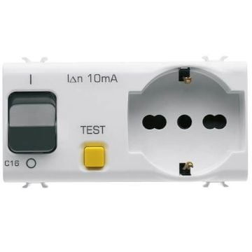 Priza Gewiss Chorus Monochrome 4 module 2P+E 16A P30 17-RCCB 1P+N Alb GW10322