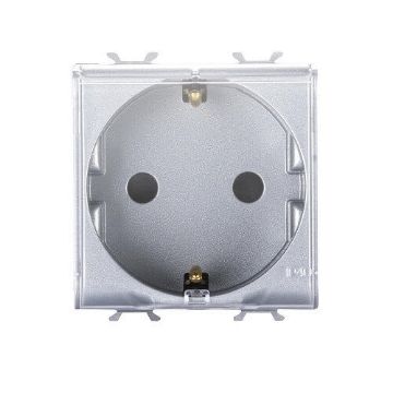 Priza capac Gewiss Chorus Monochrome 2 module 2P+E 16A standard German Titan GW14242