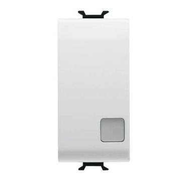 Buton LED Electronic Bus Gewiss Chorus Monochrome 1 modul Alb Satinat GW15916
