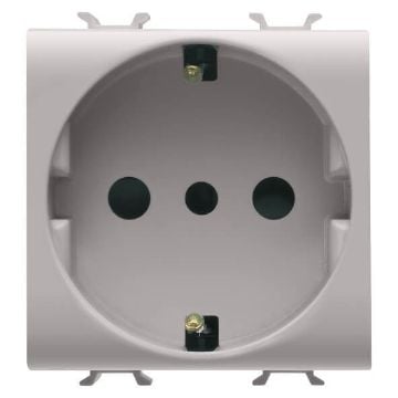 Priza Gewiss Chorus Monochrome 2 module 2P+T 16A Italian-German Bej GW13205