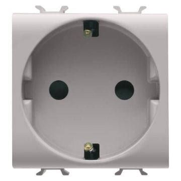 Priza Gewiss Chorus Monochrome Frontal Standard German 2 module 2P+E 16A Bej GW13341