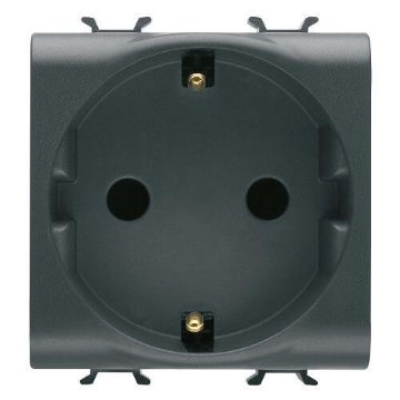 Priza Gewiss Chorus Monochrome Frontal Standard German 2 module 2P+E 16A Negru GW12341