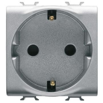 Priza Gewiss Chorus Monochrome Standard German 2 module 2P+E 16A Titan GW14241F