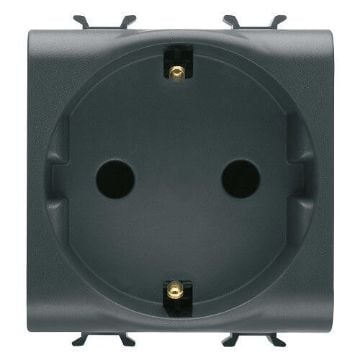 Priza Gewiss Chorus Monochrome Standard German 2 module 2P+E 16A Negru GW12241F