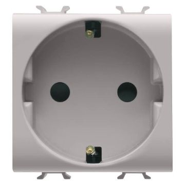 Priza Gewiss Chorus Monochrome Standard German 2 module 2P+E 16A Bej GW13241F