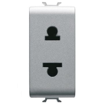 Priza Gewiss Chorus Monochrome Standard Europa-America 1 modul 2P-15A Titan GW14287