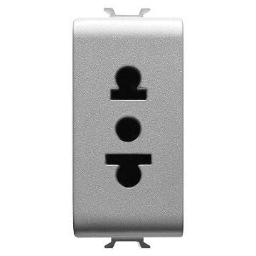Priza Gewiss Chorus Monochrome Standard Europa-USA 1 modul 2P+E 15A Titan GW14288