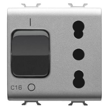 Priza Gewiss Chorus Monochrome 2 module 2P+E 16A P17 11 MCB 1P+N Titan GW14311
