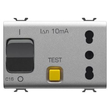 Priza Gewiss Chorus Monochrome 3 module 2P+E 16A P17 11 RCCB 1P+N Titan GW14321
