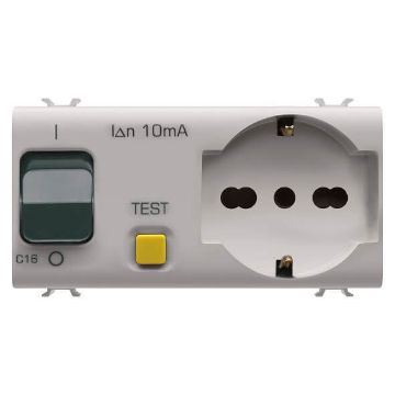 Priza Gewiss Chorus Monochrome 4 module 2P+E 16A P30 17 RCCB 1P+N Bej GW13322