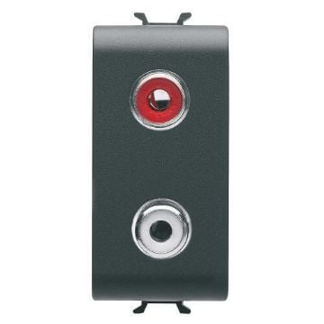 Priza Gewiss Chorus Monochrome RCA dubla 1 modul Negru GW12453