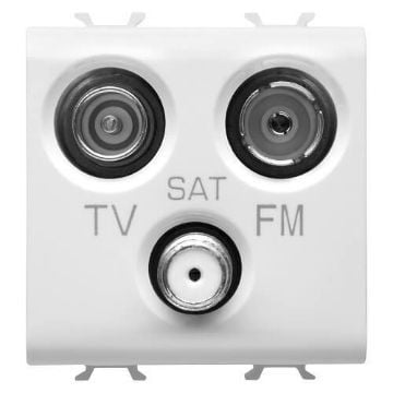 Priza Gewiss Chorus Monochrome TV/SAT/FM Direct 2 module Alb GW10382