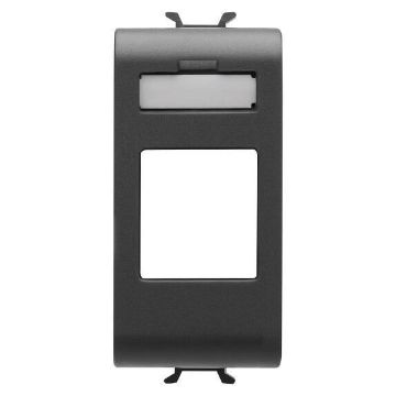 Adaptor priza Gewiss Chorus Monochrome RJ45 Negru 1 modul GW12431