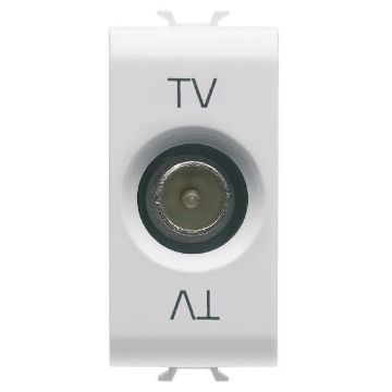 Priza Gewiss Chorus Monochrome TV 9mm 10dB 1 modul Alb Satinat GW15363