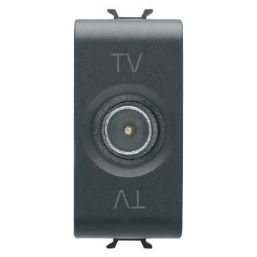 Priza Gewiss Chorus Monochrome TV 9mm 10dB 1 modul Negru GW12363