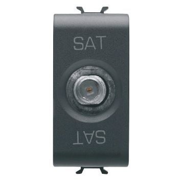 Priza Gewiss Chorus Monochrome TV/SAT 5dB 1 modul Negru GW12372