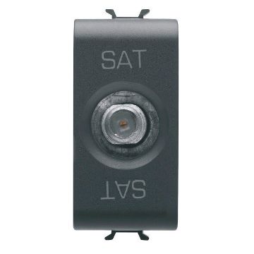 Priza Gewiss Chorus Monochrome TV/SAT 10dB 1 modul Negru GW12373
