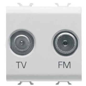Priza Gewiss Chorus Monochrome TV/FM Direct 2 module Alb GW10381