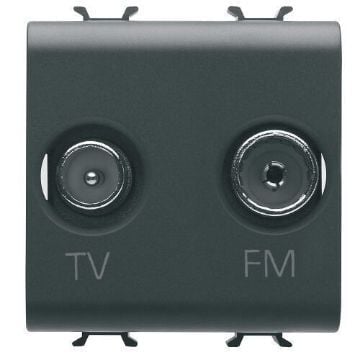 Priza Gewiss Chorus Monochrome TV/FM Direct 2 module Negru GW12381