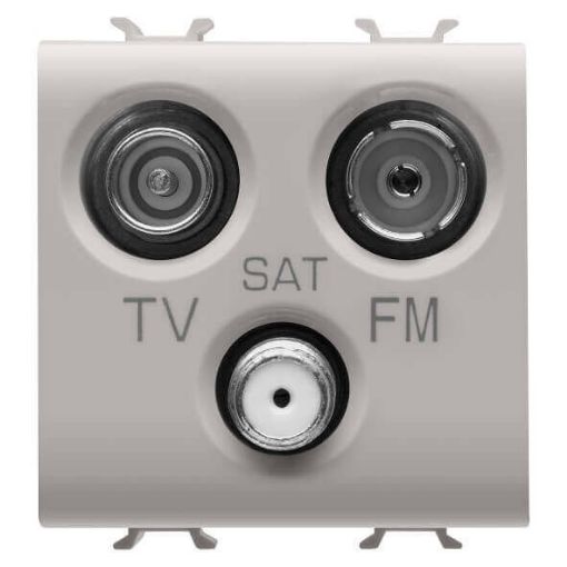 Priza Gewiss Chorus Monochrome TV/SAT/FM Direct 2 module Bej GW13382