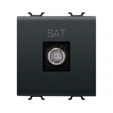 Priza Gewiss Chorus Monochrome mama SAT 9.5mm 2 module Negru GW12377