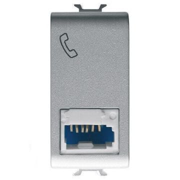 Priza telefon Gewiss Chorus Monochrome standard UK 1 modul Titan GW14406