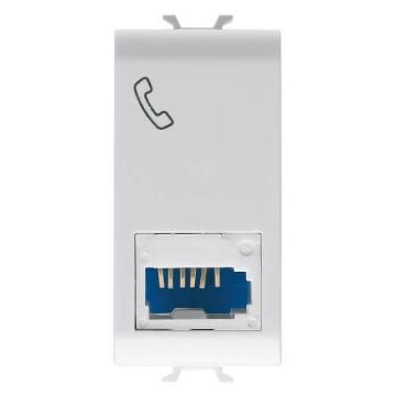 Priza telefon Gewiss Chorus Monochrome standard UK 1 modul Alb Satinat GW15406