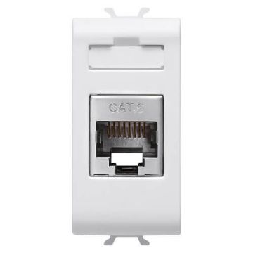 Priza date Gewiss Chorus Monochrome RJ45 6E FTP 1 modul Alb Satinat GW15424