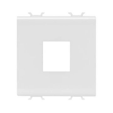 Adaptor priza Gewiss Chorus Monochrome Keystone 2 module Alb Satinat GW15433