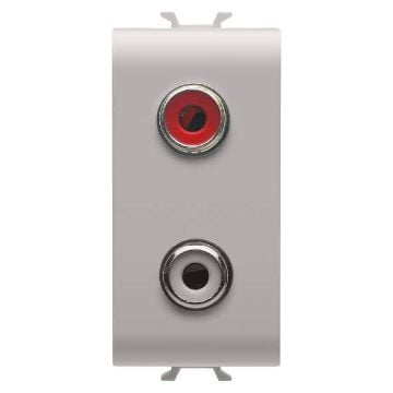 Priza Gewiss Chorus Monochrome Dubla RCA 1 modul Bej GW13453