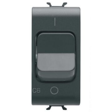 Disjunctor miniatural Gewiss Chorus Monochrome 1P C6 3KA 1 modul Negru GW12461