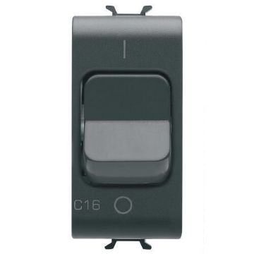 Disjunctor miniatural Gewiss Chorus Monochrome 1P C16 3KA 1 modul Negru GW12463